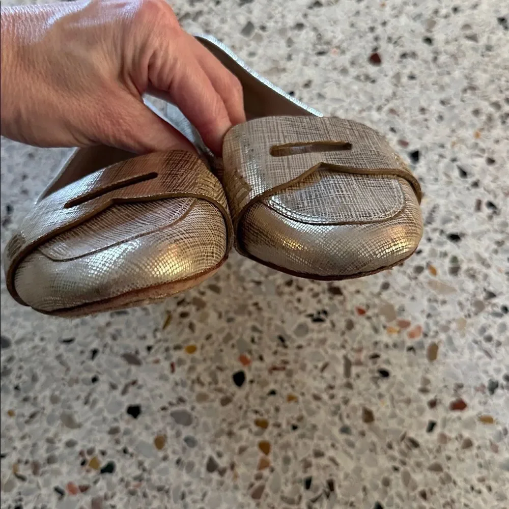 kate spade Gold Metallic Loafer Flats